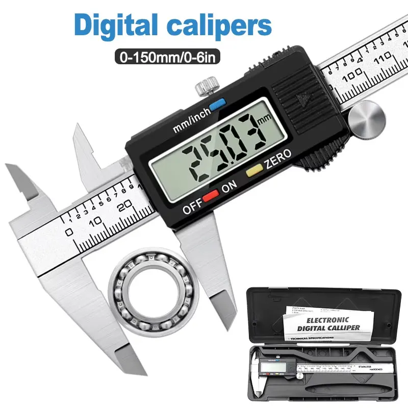 Digital Caliper 150Mm Stainless Steel - Pied à coulisse numérique de haute