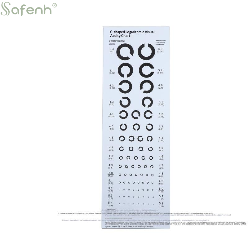 Medical Supplies - Cartes de test de vision de
