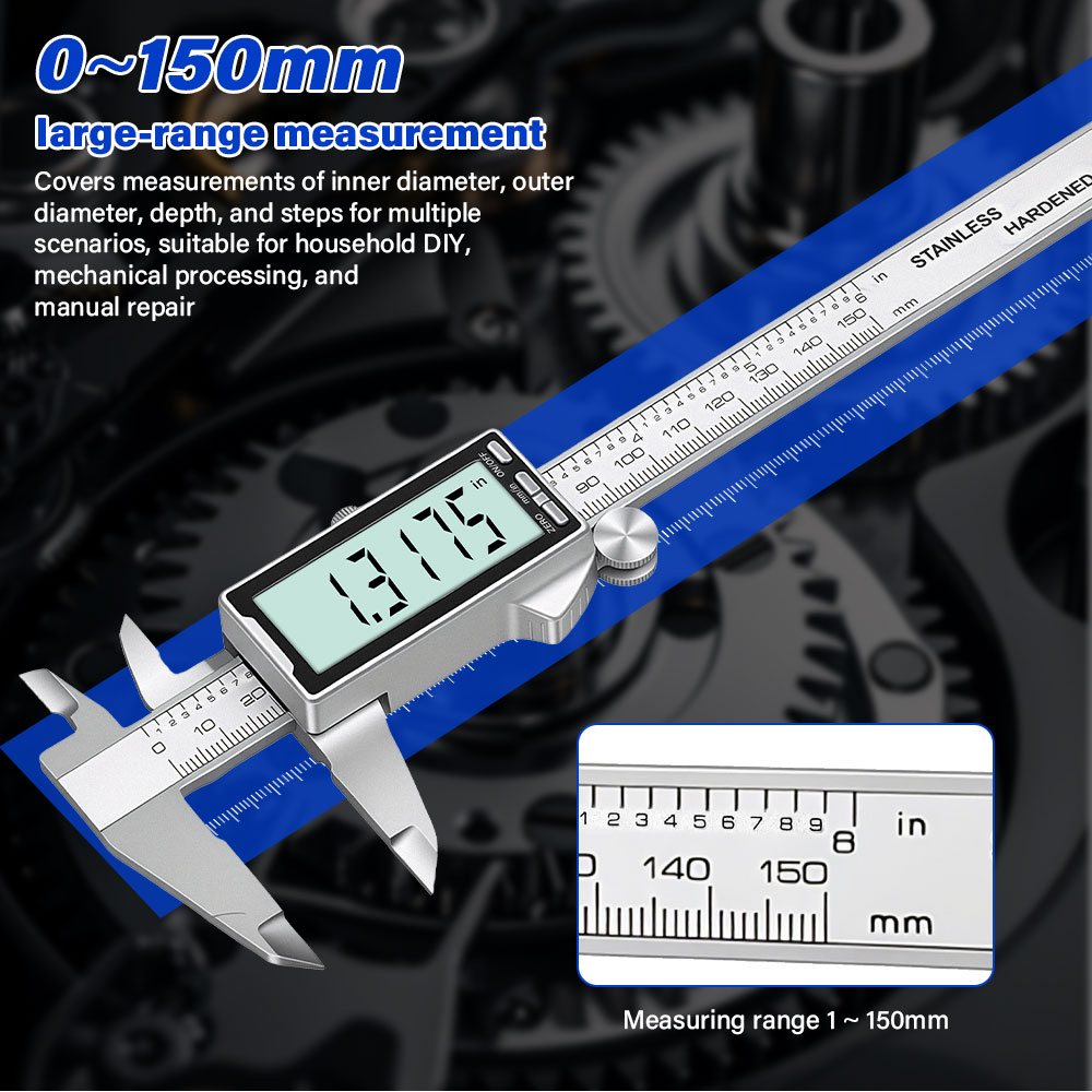 Digital Caliper 150Mm Stainless Steel - Nouveau Calibre numérique en acier inoxydable