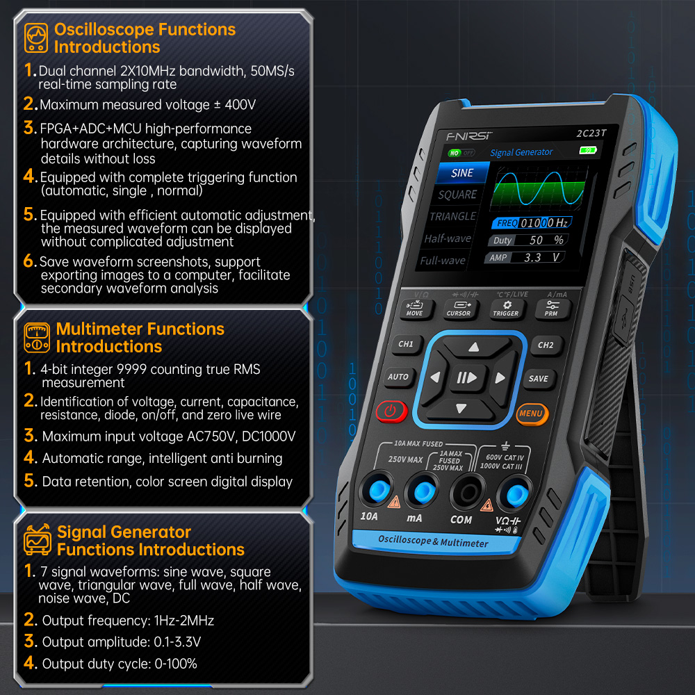 Oscilloscope numérique 3-en-1  - Fnirsi Digital Oscilloscope Handheld avis et prix